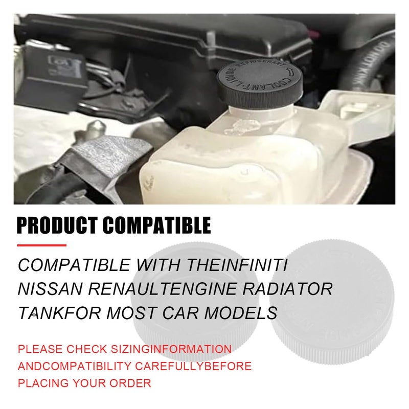 GLSOWEE 2PCS 21712-79900 Engine Radiator Coolant Water Tank Reservoir Cap  Car Radiator Cover Car Replacement Part  Compatible with Nissan Murano Rogue Versa Infiniti - Image 2